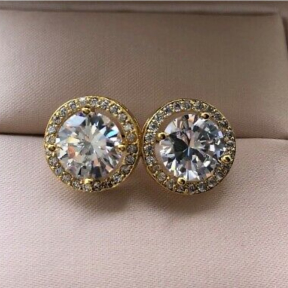 New 18K gold plated Earrings Swarovski Crystals - Picture 5 of 5